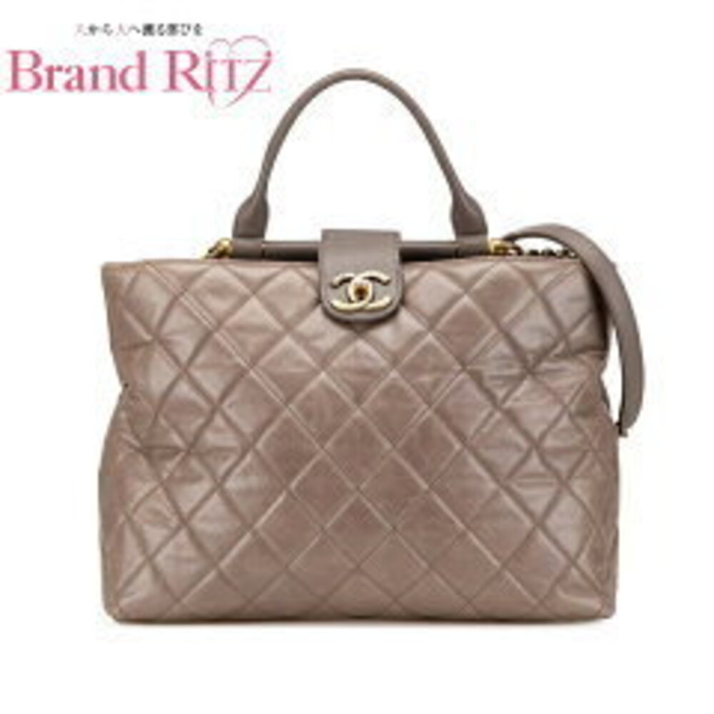 Chanel Gray Shoulder Matelasse Tan Leather Handbag Beige Coco Crossbody Greige - Picture 2 of 6